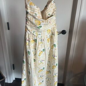 Strapless lemon dress